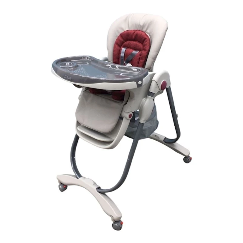 Стульчик для кормления Vava TB-03147BR, бежевый/красный, 6+ мес