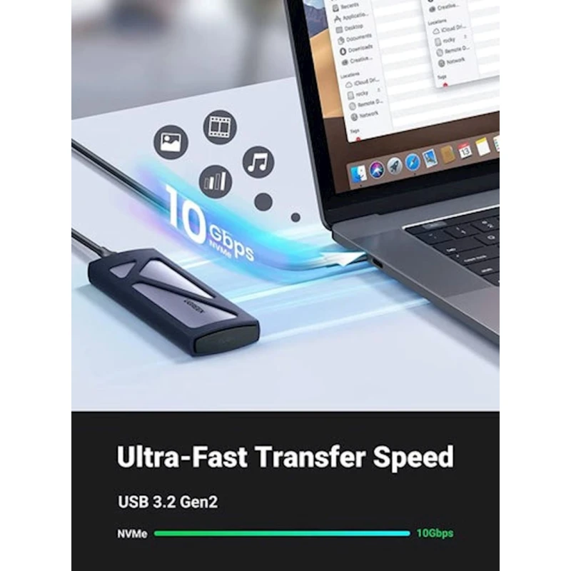 Корпус для SSD Ugreen CM578 15512 M.2 NVMe SSD Enclosure Adapter Корпус для SSD Ugreen CM578 15512 M.2 NVMe SSD Enclosure Adapter