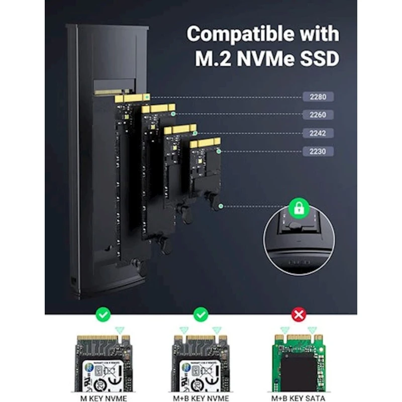 Корпус для SSD Ugreen CM578 15512 M.2 NVMe SSD Enclosure Adapter Корпус для SSD Ugreen CM578 15512 M.2 NVMe SSD Enclosure Adapter