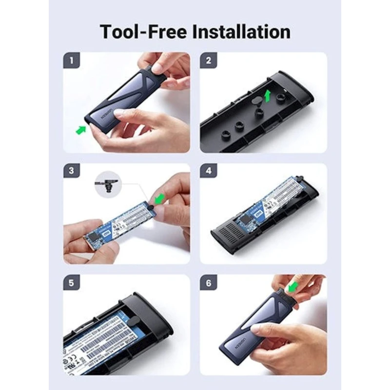 Корпус для SSD Ugreen CM578 15512 M.2 NVMe SSD Enclosure Adapter Корпус для SSD Ugreen CM578 15512 M.2 NVMe SSD Enclosure Adapter