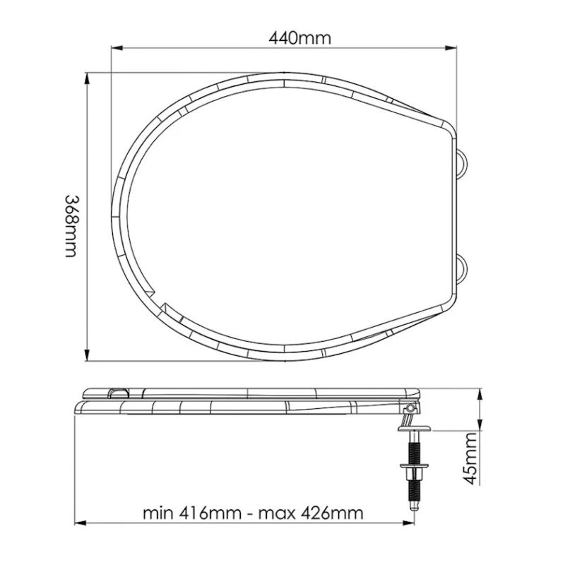 Крышка-сиденье Nova SOG-7706, 440x368 мм, белый