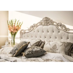 Набор мебели для спальни Era Mebel Patrisiya, кремовый (шкаф 200x60x228.5 см, кровать 184.5x210x145 см, прикроватная тумба 49.5x50x50 см, комод 95x50x89 см, зеркало 85x80 см)