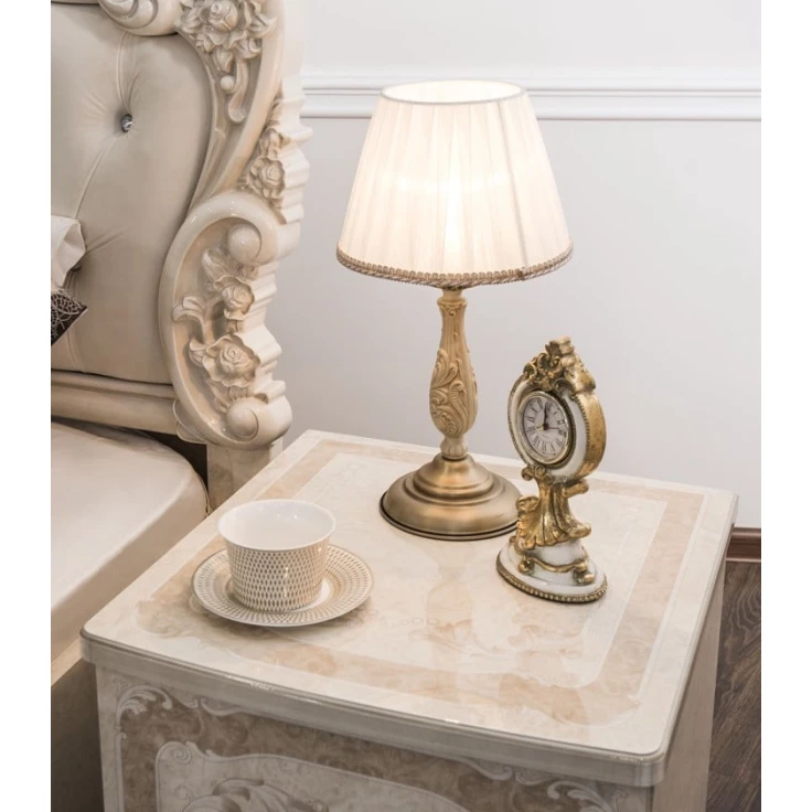 Набор мебели для спальни Era Mebel Patrisiya, кремовый (шкаф 200x60x228.5 см, кровать 184.5x210x145 см, прикроватная тумба 49.5x50x50 см, комод 95x50x89 см, зеркало 85x80 см)