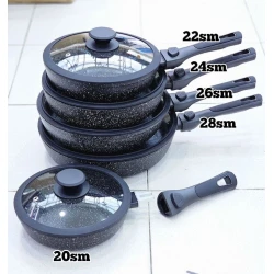 Набор сковородок ZTW-TDQ5P, гранит/стекло, черный, 20/22/24/26/28 см, 5 шт Набор сковородок ZTW-TDQ5P, гранит/стекло, черный, 20/22/24/26/28 см, 5 шт