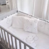 Комплект детского постельного белья Funna baby Luna Chic, 8 предметов, пододеяльник 100x150 см, внутреннее одеяло, защита головы 45x70 см, боковая защита 45x130 см - 2 шт, простыня, наволочка 35x45 см, декоративная наволочка, хлопок, белый