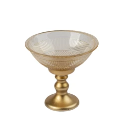 Конфетница Serwant Thales, 16 см, стекло, золотистый