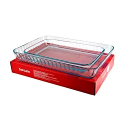 Bişirmə üçün forma dəsti Borcam, 40x27x5 sm, 34x22x4 sm, şüşə, şəffaf