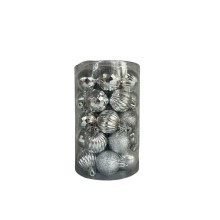 Şam ağacı oyuncaqları dəsti 5237_YCMS-12, gümüşü, 3 sm, 35 əd