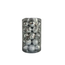 Şam ağacı oyuncaqları dəsti 5237_YCMS-12, gümüşü, 3 sm, 35 əd