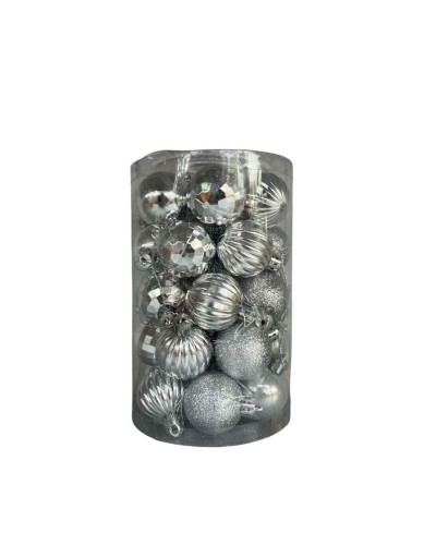 Şam ağacı oyuncaqları dəsti 5237_YCMS-12, gümüşü, 3 sm, 35 əd
