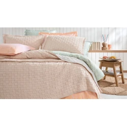 Набор с наволочками Yataş Velma, покрывало 170x240 см, наволочки 50x70 см 1 шт, односпальный, хлопок/полиэстер, Blush/Ekru