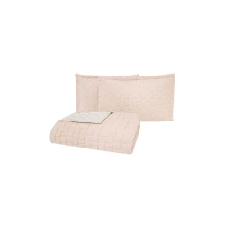 Набор с наволочками Yataş Velma, покрывало 170x240 см, наволочки 50x70 см 1 шт, односпальный, хлопок/полиэстер, Blush/Ekru