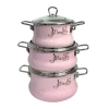 Набор кастрюль Vitross maestro_pink_qazan, эмаль, розовый, 3 шт Набор кастрюль Vitross maestro_pink_qazan, эмаль, розовый, 3 шт