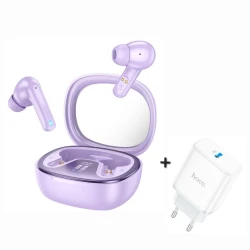 Беспроводные наушники Hoco Shadow EQ6 Purple и подарок — устройство для сбора энергии Hoco C104A PD20W Headphone