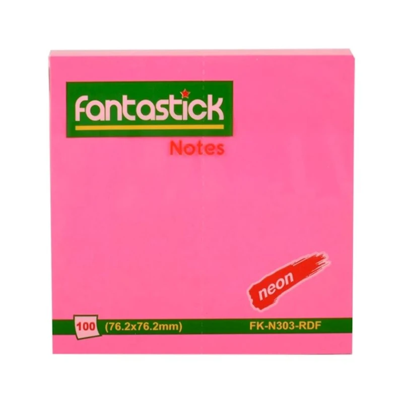 Qeydlər üçün stikerlər Fantastick FK-N303-RDF 76.2x76.2 mm, 100 vərəq, çəhrayı Qeydlər üçün stikerlər Fantastick FK-N303-RDF 76.2x76.2 mm, 100 vərəq, çəhrayı