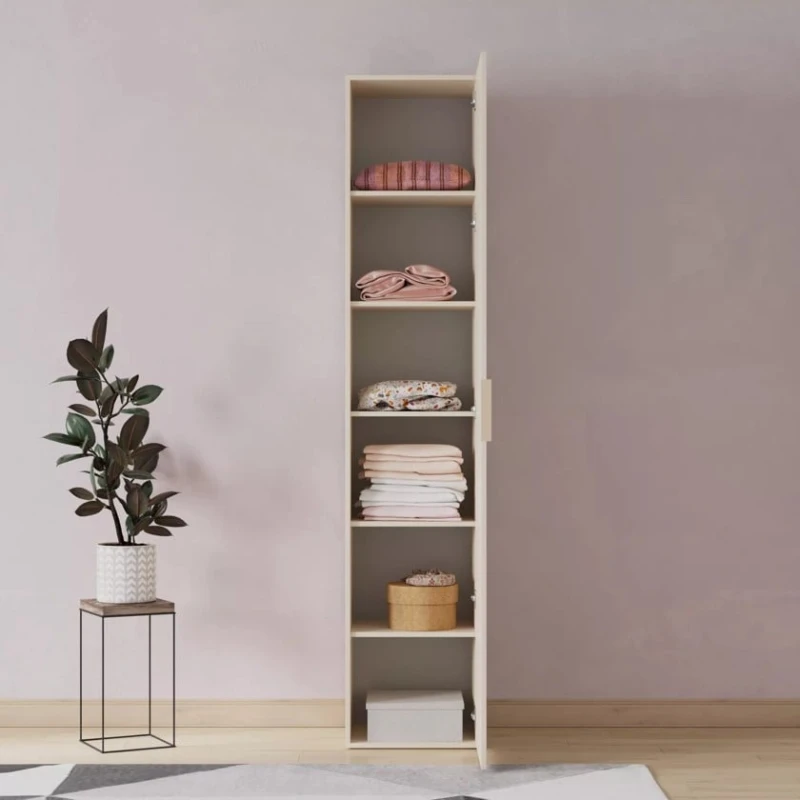 Шкаф Art Mebel 9, 210x60x45 см, ламинат, кремовый Шкаф Art Mebel 9, 210x60x45 см, ламинат, кремовый