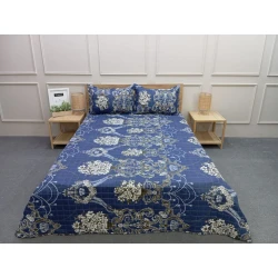 Покрывало с наволочками Evimmoda SHA-00006232, полутораспальный, синий, покрывало 170х220 см, 1 шт наволочки 50х70 см