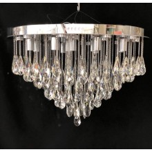 Asma çilçıraq N Kristal, 12xE14 + 15xLED, 600mm, gümüş/şəffaf - N kristal Asma 600mm