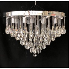 Asma çilçıraq N Kristal, 12xE14 + 15xLED, 600mm, gümüş/şəffaf - N kristal Asma 600mm