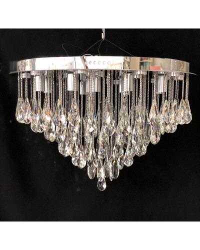 Asma çilçıraq N Kristal, 12xE14 + 15xLED, 600mm, gümüş/şəffaf - N kristal Asma 600mm