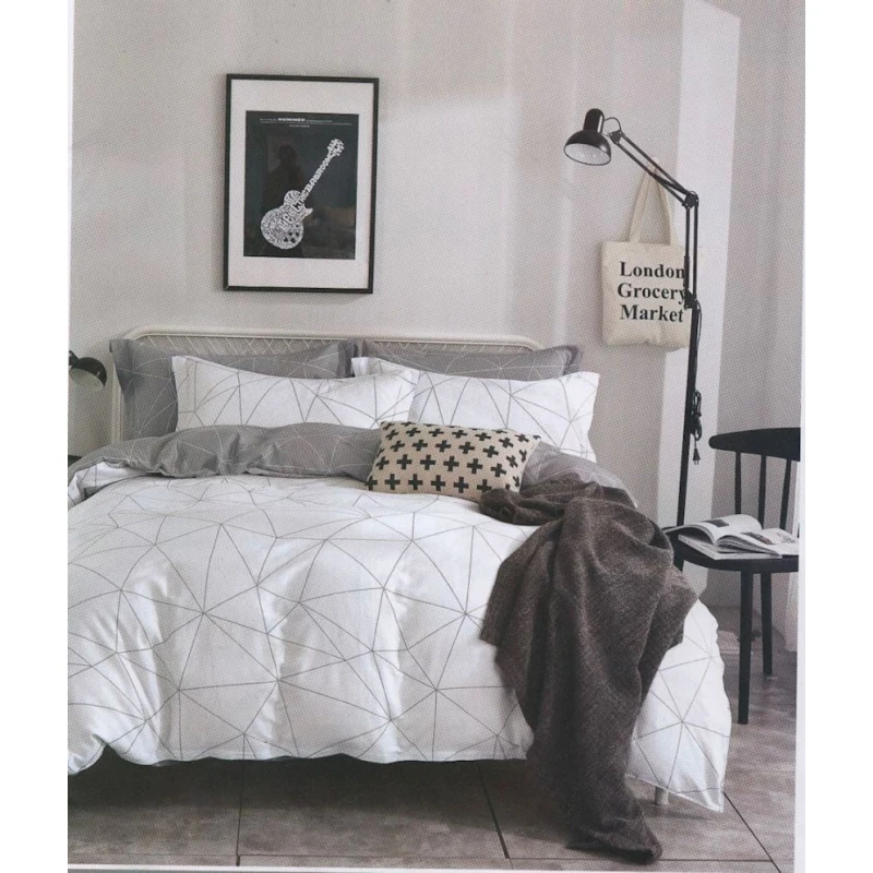 Комплект постельного белья First Home ET-1335, 2 шт пододеяльник 160x220 см, простыня 250x240 см, 2 шт наволочки 50х70 см, семейный, разноцветный