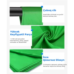 Yaşıl fon Neewer 3x6 m Yaşıl fon Neewer 3x6 m