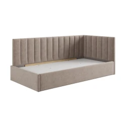 Односпальная кровать Art_tek_yataq(100) 84, ламинат/ткань, коричневая, 85x100x200 см