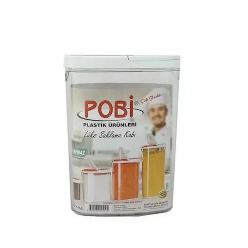 Емкость для сыпучих продуктов Pobi plastik PB-826, 1700 мл, пластик, с крышкой, разноцветный