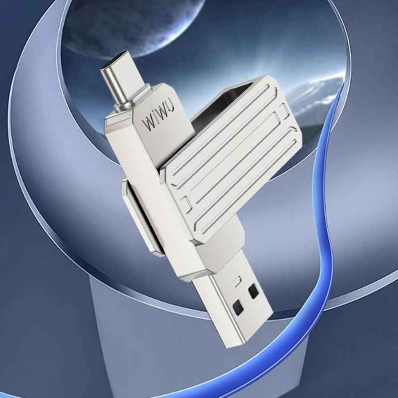Флеш память USB Wiwu Wi-FD001 3in1 USB3.2 USB-A + Lightning + Type-C OTG 256 GB Флеш память USB Wiwu Wi-FD001 3in1 USB3.2 USB-A + Lightning + Type-C OTG 256 GB