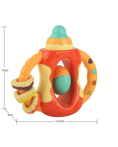 Çınqıldayan Jollybaby Butulka diş üçün oyuncaq ilə, plastik, 15x14.5x6 sm