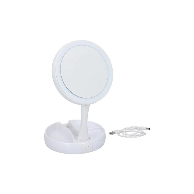 Двустороннее настольное LED зеркало Grundig белое