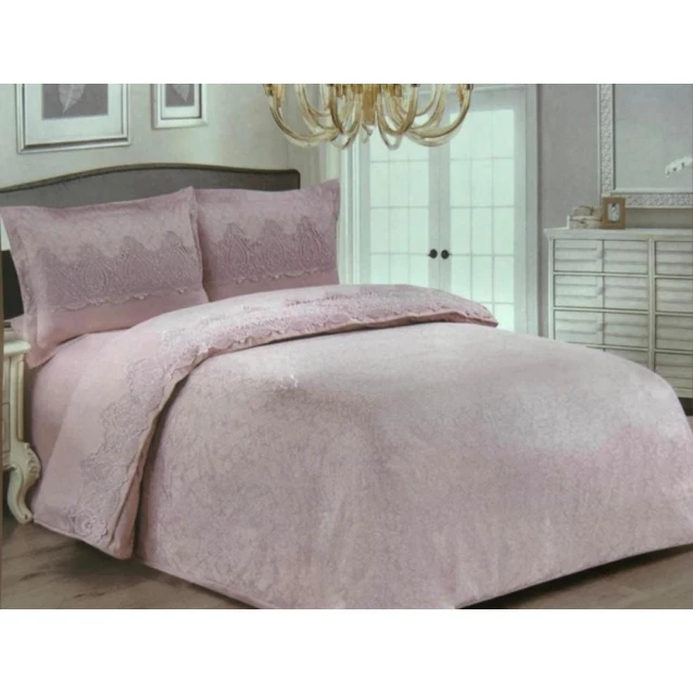 Комплект постельного белья Home Tekstil Home-10, пододеяльник 230x250 см, простыня 230x240 см, наволочки 50x70 см 2 шт, двуспальный, розовый