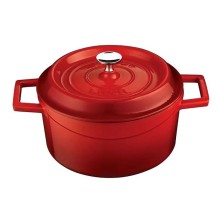 Qazan Lava Majolika, çuqun, qırmızı, 24 sm