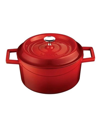 Qazan Lava Majolika, çuqun, qırmızı, 24 sm