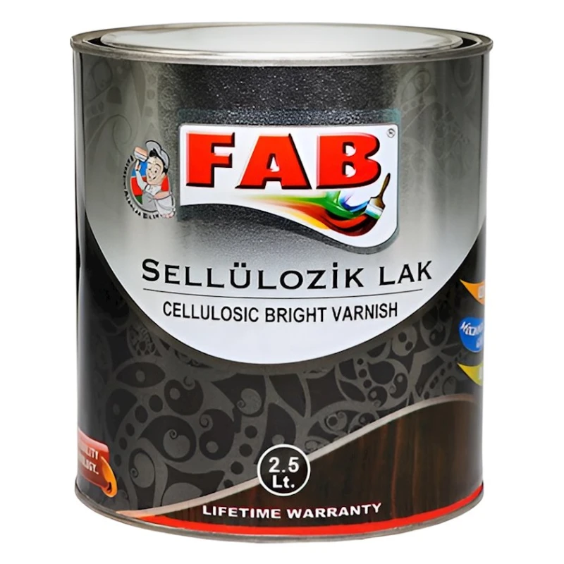 Целлюлозный лак FAB boya, 2.5 л, глянцевый, прозрачный