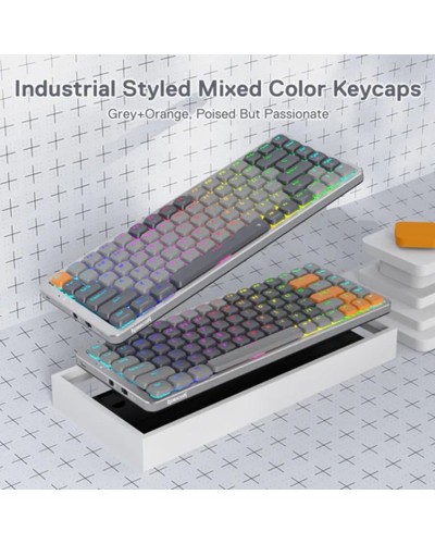Redragon Azure K652 75% Aşağı Profilli Simsiz Mexaniki Klaviatura - K652GG-RGB-PRO