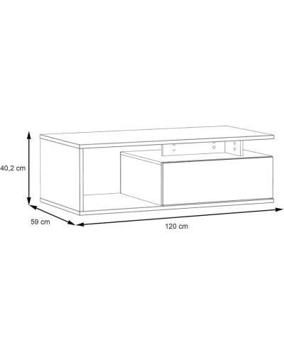 Jurnallıq masa Ev Plus ev_12116085, LDSP, antrasit, qəhvəyi, 120x59x40.2 sm