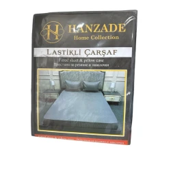 Комплект постельного белья Hanzadə HT_2110000003347, простыня 160x200 см, наволочка 2 шт,, серый