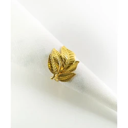 Кольцо для салфеток Hom-me Лист, цинк, радиус 6 см, золотистое