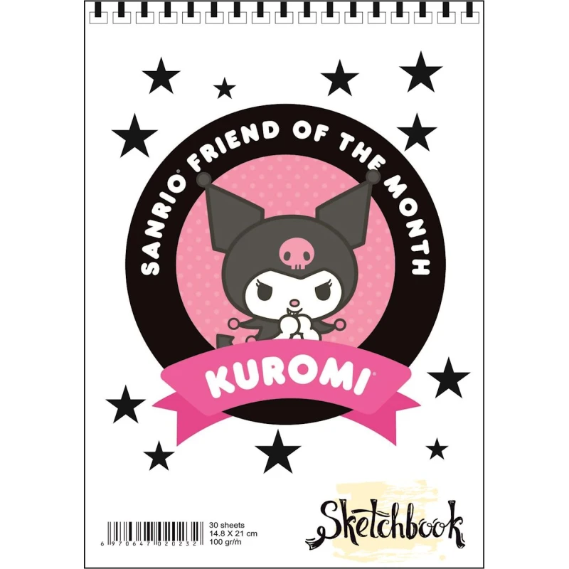 Блокнот Sketchbook Kuromi, A5, 30 листов Блокнот Sketchbook Kuromi, A5, 30 листов