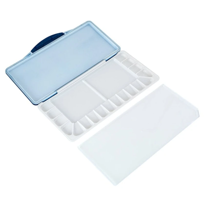 Palitra Невская палитра Белые ночи, düzbucaq, plastik, qapaqla, 18 bölmə, 26.7x12.8x2.6 sm