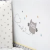 Комплект детского постельного белья Funna baby Owlet, 7 предметов, пододеяльник 90x120 см, внутреннее одеяло 90x120, защита головы 40x60 см, боковая защита 40x120 см - 2 шт, простыня, наволочка 35x45 см, хлопок, белый