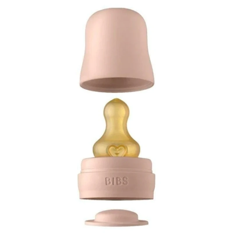 Бутылочка для кормления BIBS Baby Bottle Complete Set 0+ месяцев, 225 мл, стекло/латекс, розовая