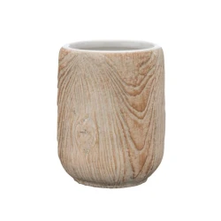 Стакан для зубных щеток Wenko Florio керамика, бежевый, 7.5x10 см