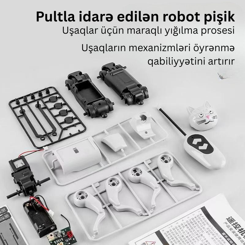 Pult ilə idarə olunan konstruktor robot pişik cons_cat