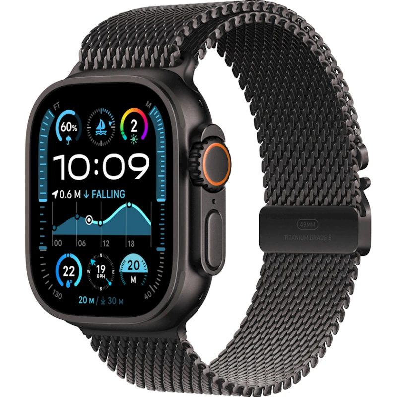 Умные часы Apple Watch Ultra 2 GPS + Cellular 49mm Black Titanium Case with Black Titanium Milanese Loop - M (Официальная гарантия)