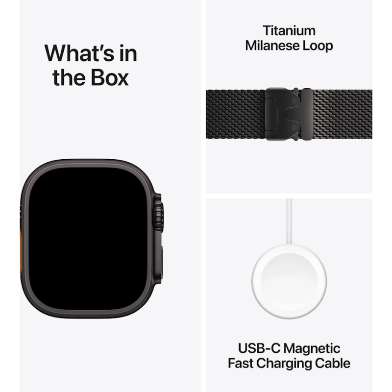 Умные часы Apple Watch Ultra 2 GPS + Cellular 49mm Black Titanium Case with Black Titanium Milanese Loop - M (Официальная гарантия)