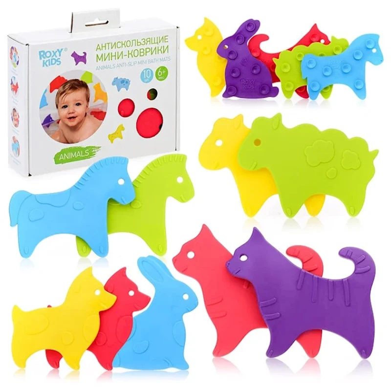 Мини-коврики для ванной Roxy Kids RBM-010-CC, 10 шт, разноцветные