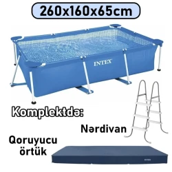 Бассейн Intex 2282TX28271NC, каркасный, синий, 260x160x65 см, объем 2282 л