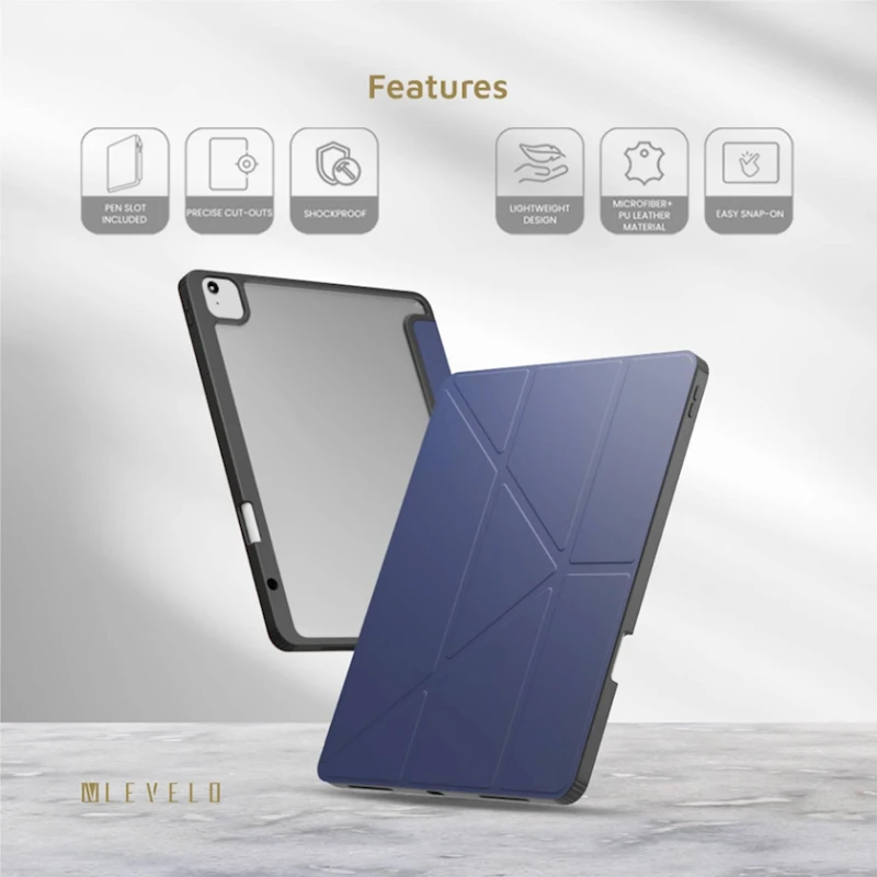 Чехол для планшета Levelo Conver Clear Back Hybrid для iPad Air 13 Blue (LVLCONHA1324BL) Чехол для планшета Levelo Conver Clear Back Hybrid для iPad Air 13 Blue (LVLCONHA1324BL)